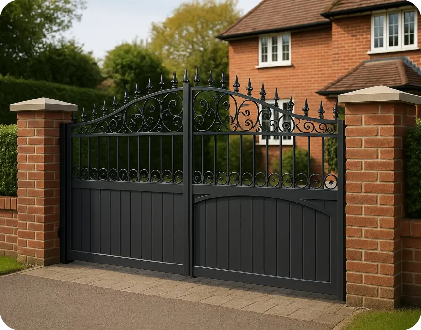 traditional style electric aluminium driveway gates