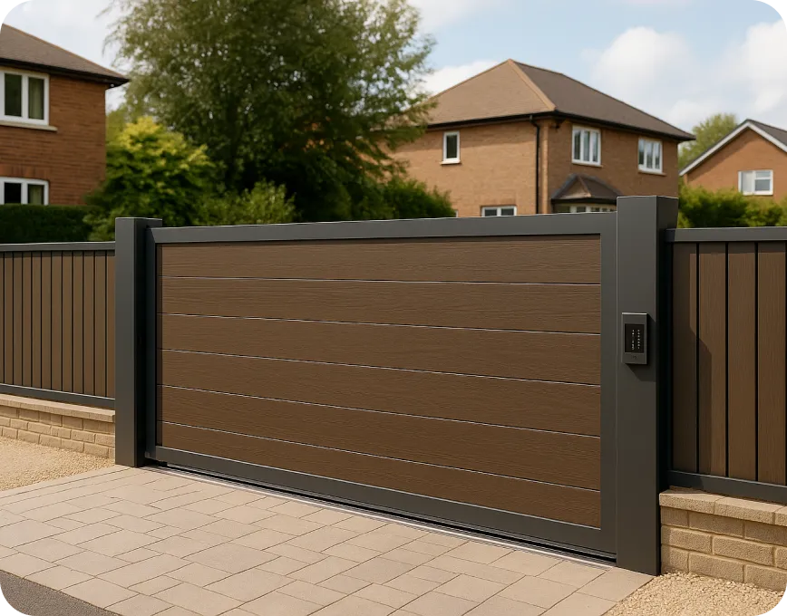 electric sliding composite driveway gates