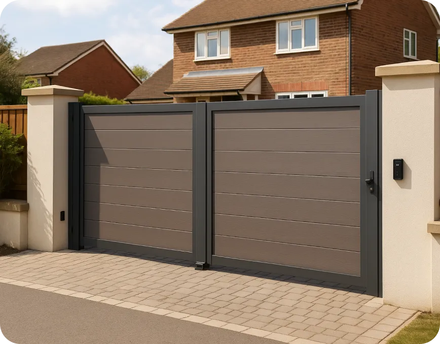 electric swing composite driveway gates