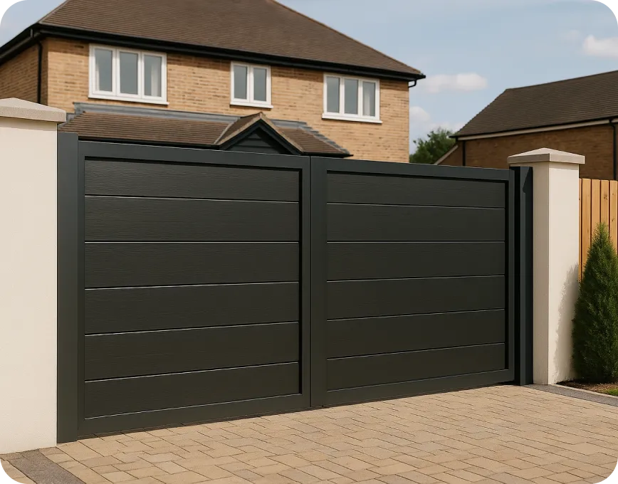 modern electric composite driveway gates