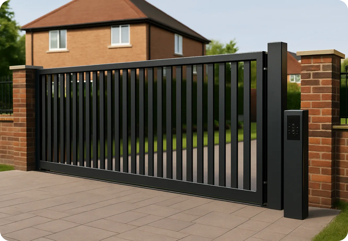 electric sliding steel driveway gates
