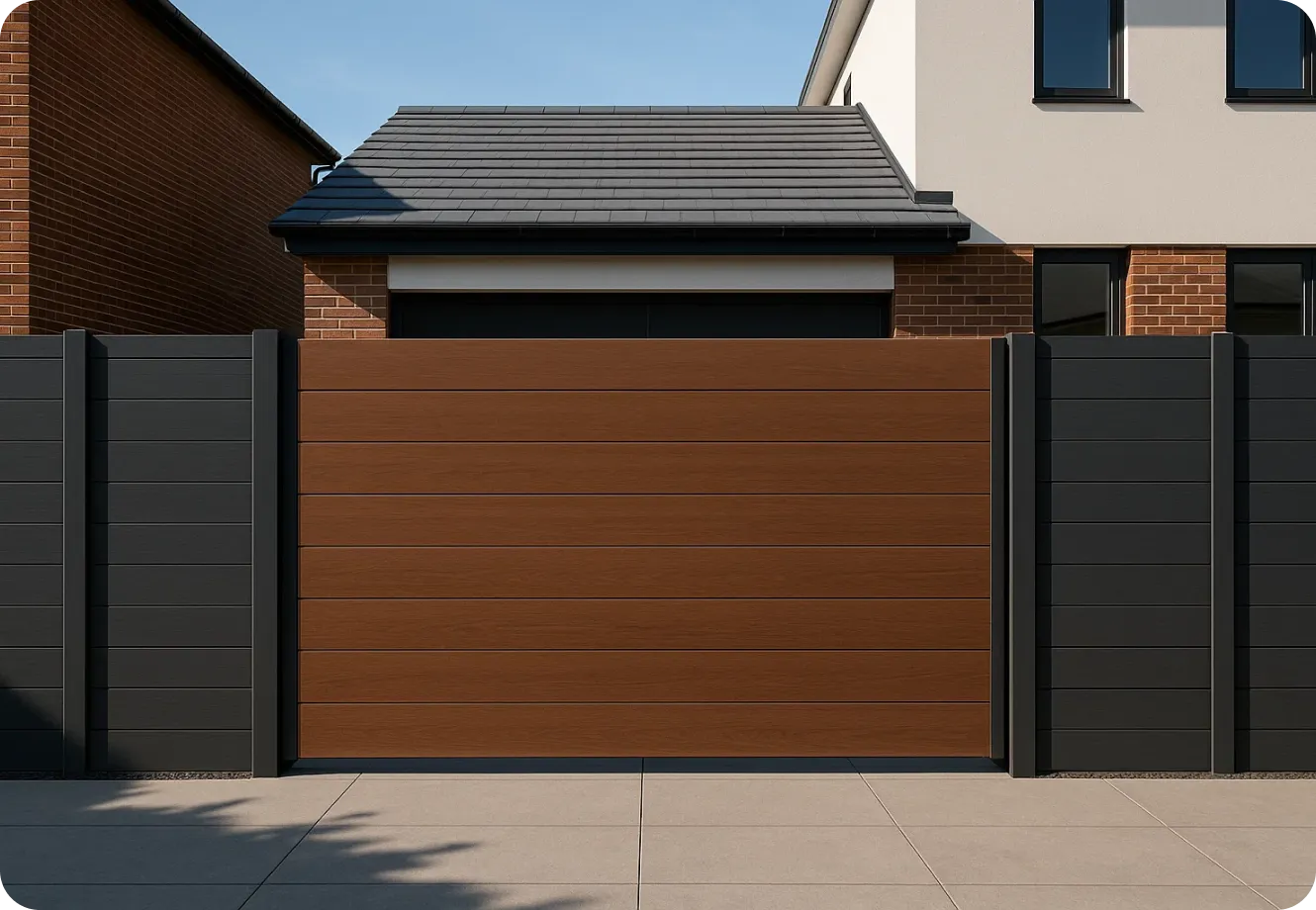 electric sliding wooden driveway gates