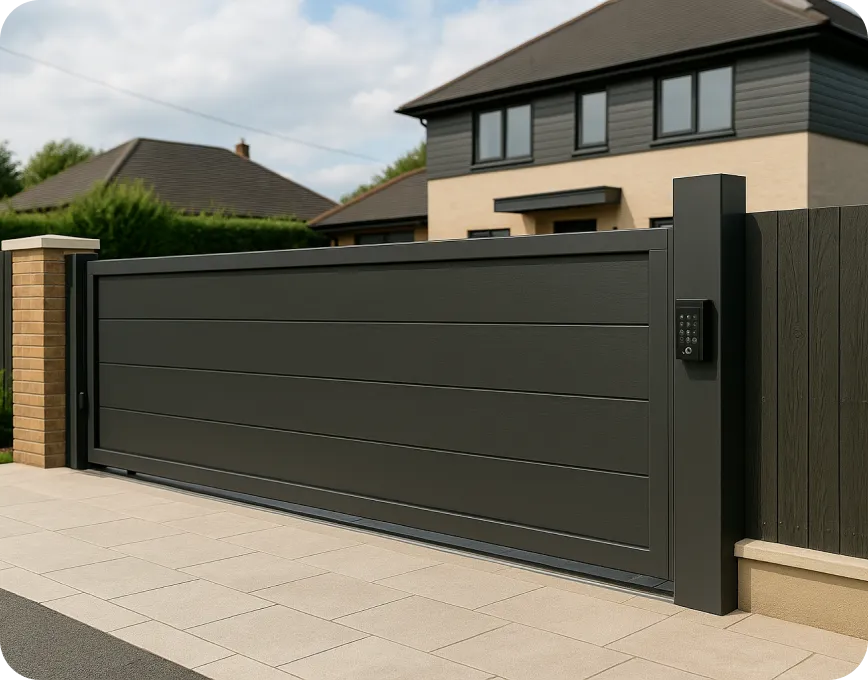 electric entry steel driveway gates