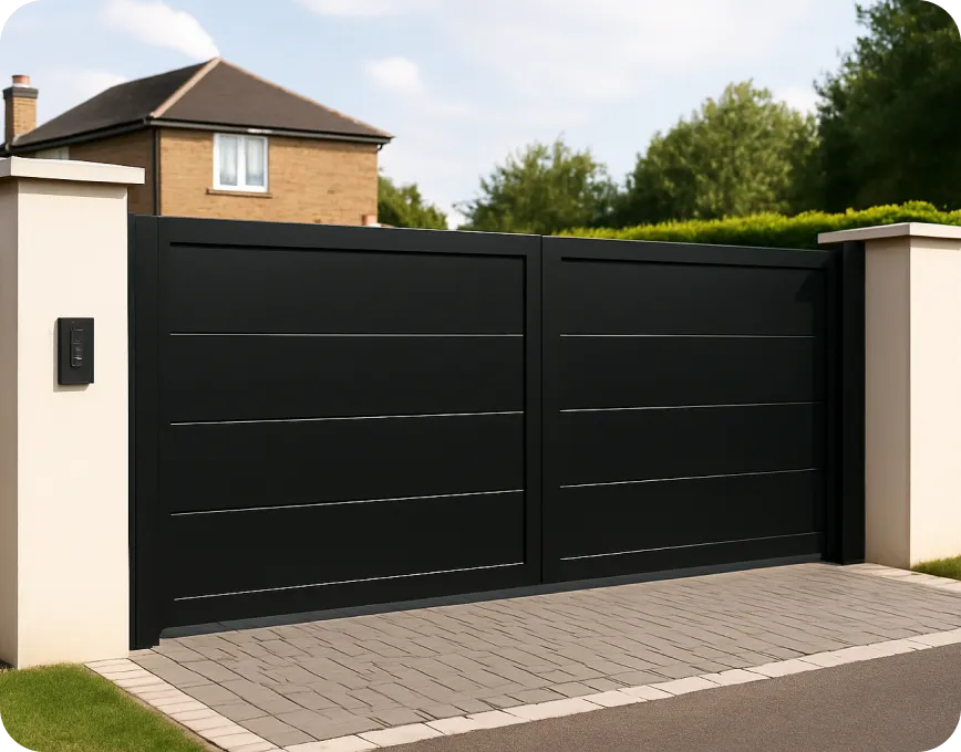 electric steel driveway privacy gates