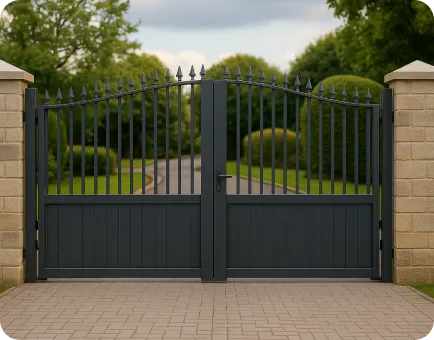 electric swing steel driveway gates