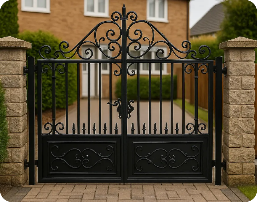 electric traditional steel driveway gates