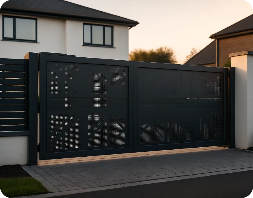 modern electric steel driveway gates