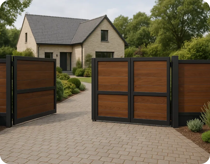 electric entry swing driveway gates