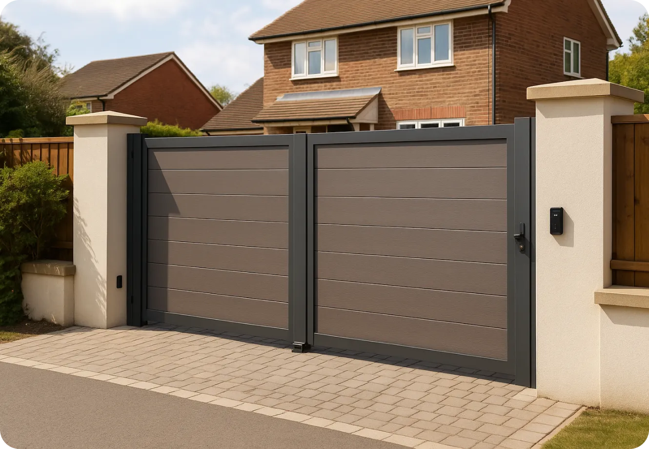 electric swing composite driveway gates