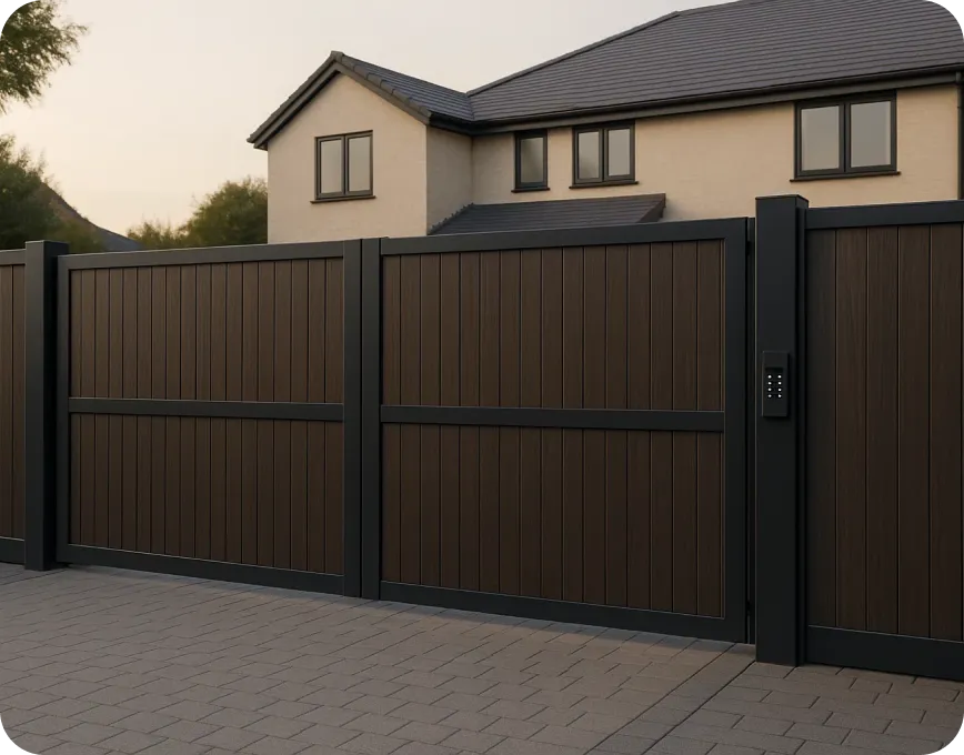 bespoke electric wooden driveway gates