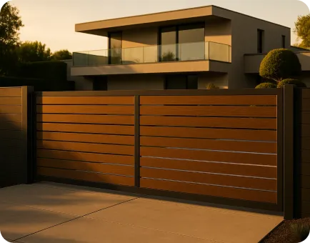 electric swing wooden driveway gates