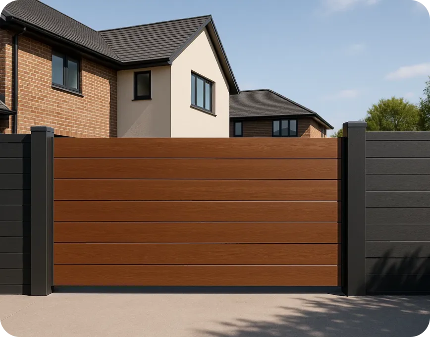 premium electric wooden driveway gates